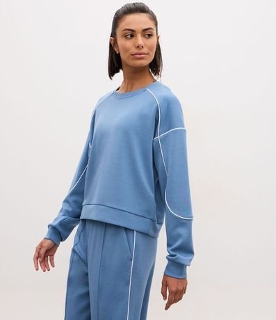 Buzo Deportivo Oversized en Modal con Friso Contrastante