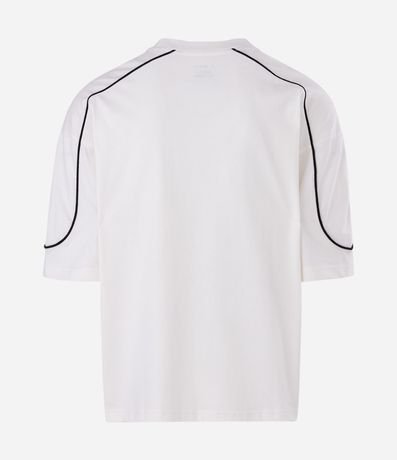Remera Manga Corta en Algodón con Raya Contrastante en el Hombro 5