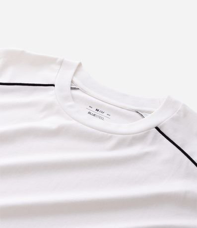 Remera Manga Corta en Algodón con Raya Contrastante en el Hombro 7