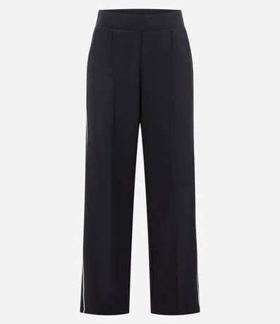 Pantalón Recto Deportivo en Modal con Cintura en Rib y Friso Contrastante 5