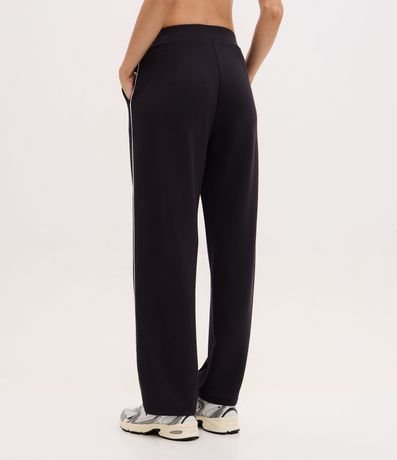 Pantalón Recto Deportivo en Modal con Cintura en Rib y Friso Contrastante 4