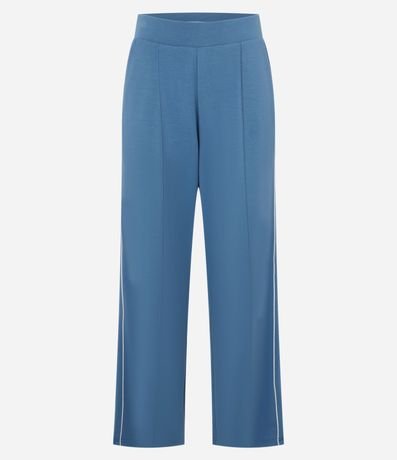 Pantalón Recto Deportivo en Modal con Cintura en Rib y Friso Contrastante 5