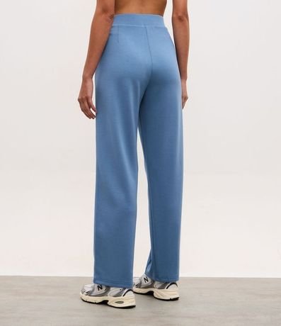 Pantalón Recto Deportivo en Modal con Cintura en Rib y Friso Contrastante 4