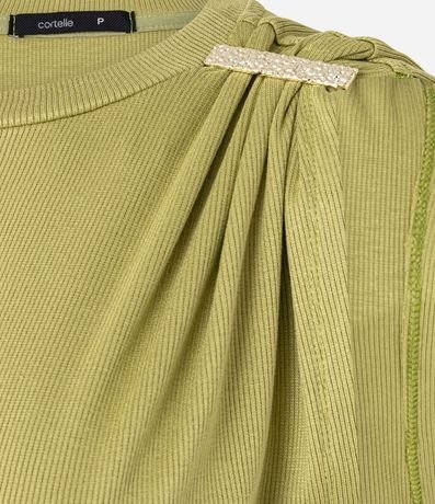 Blusa Acanalada en Rib con Detalle Metalizado en el Hombro 6