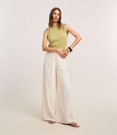 Blusa Acanalada en Rib con Detalle Metalizado en el Hombro 2