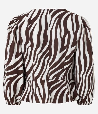 Blusa en Crepé con Manga Abullonada y Estampa Zebra 6