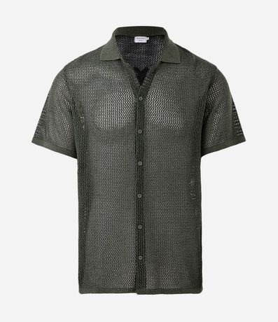 Camisa Regular Texturizado con Textura Efecto Ganchillo 5