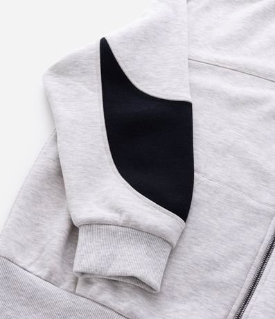 Buzo Cerrado en Algodón con Felpa y Paneles en las Mangas 4