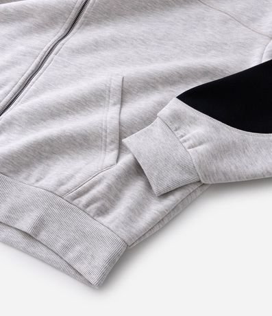 Buzo Cerrado en Algodón con Felpa y Paneles en las Mangas 5