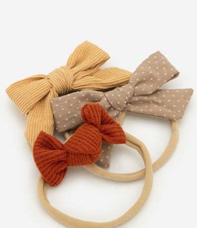 Kit 03 Cintas para el Pelo Infantil con Moñitas – Talle U 3