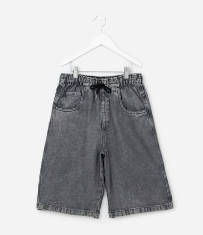 Bermuda Infantil Baggy en Jeans Liso Baggy Cintura elástica FUO_SS26_BEP_0033 Street 5 a 14