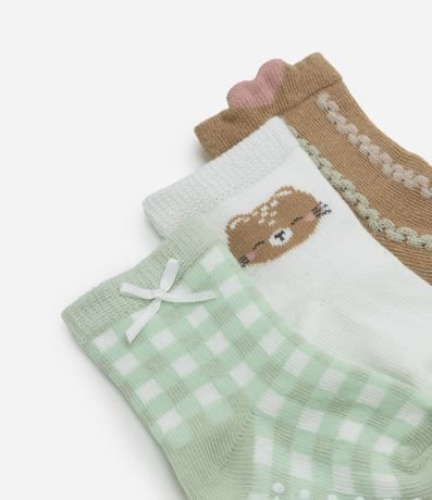 Kit 3 Medias Infantiles con Osita y Frufru - Talle RN a 12 meses 3