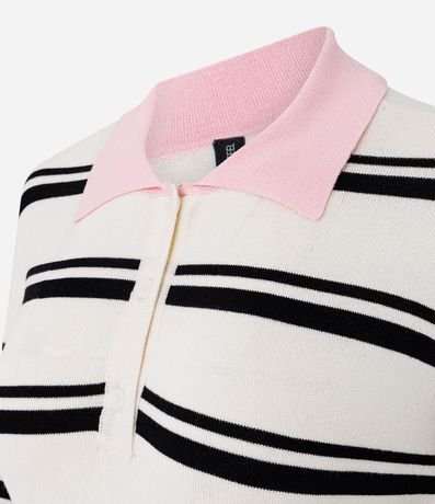 Buzo Slim Polo en Punto Listrado con Manga Larga 6