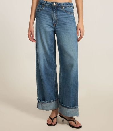 Pantalón Loose en Jeans Raw con Bajo Plegado 3