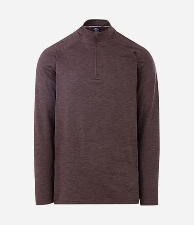 Remera Deportiva Térmica con Cremallera en el Cuello y Recortes