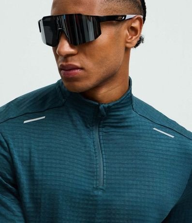 Remera Térmica Deportiva Acanalada y Cuello con Cierre 5