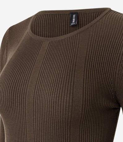 Vestido Skater Manga Larga en Punto Canelado 6