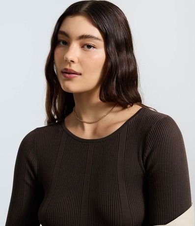 Vestido Skater Manga Larga en Punto Canelado 3