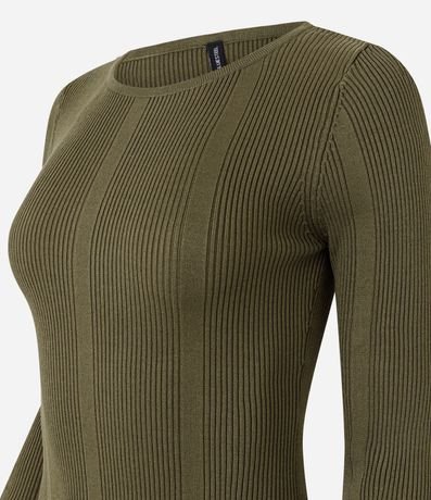 Vestido Skater Manga Larga en Punto Canelado 6