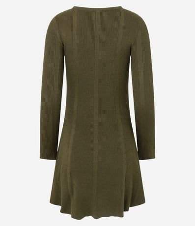 Vestido Skater Manga Larga en Punto Canelado 7