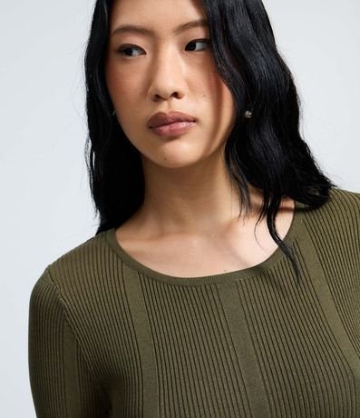 Vestido Skater Manga Larga en Punto Canelado 4