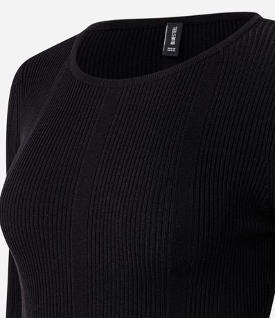 Vestido Skater Manga Larga en Punto Canelado 6