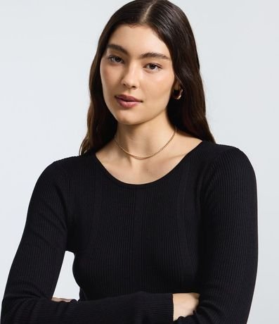 Vestido Skater Manga Larga en Punto Canelado 3