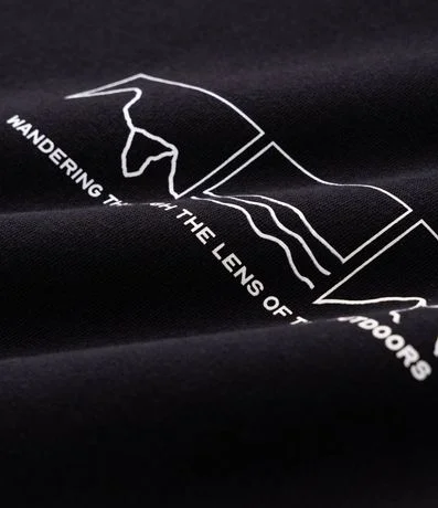 Buzo Comfort en Algodón con Capucha y Estampa Montaña 8