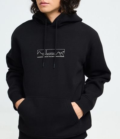 Buzo Comfort en Algodón con Capucha y Estampa Montaña 4