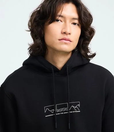 Buzo Comfort en Algodón con Capucha y Estampa Montaña 5