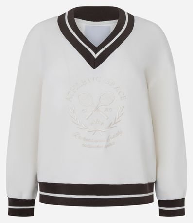 Suéter Oversized Deportivo con Lettering Bordado 5