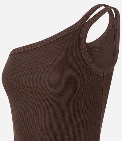 Blusa en Rib con Un Hombro Único y Asa Doble 2
