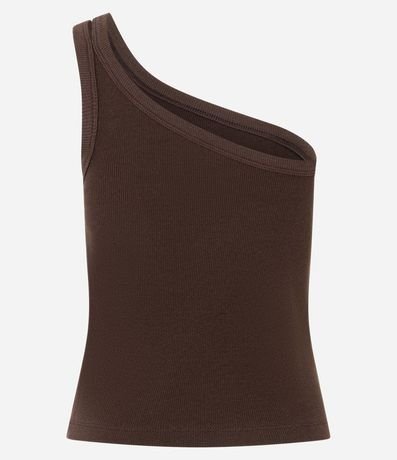 Blusa en Rib con Un Hombro Único y Asa Doble 4