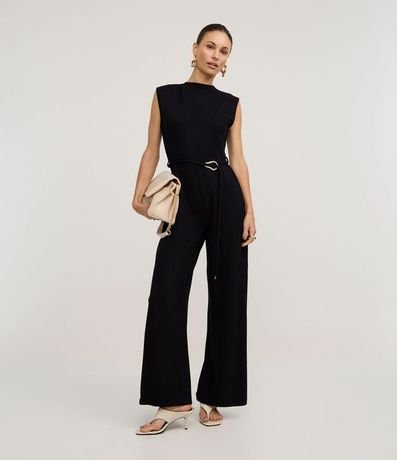 Mono en Orly con Trabillas y Cinturón con Hebilla