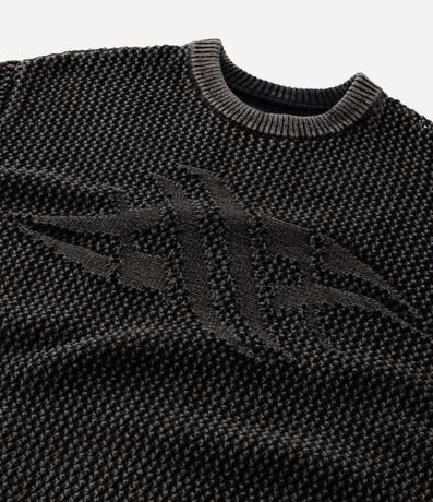 Suéter en Punto Texturizado con Detalle Jacquard Localizado 8