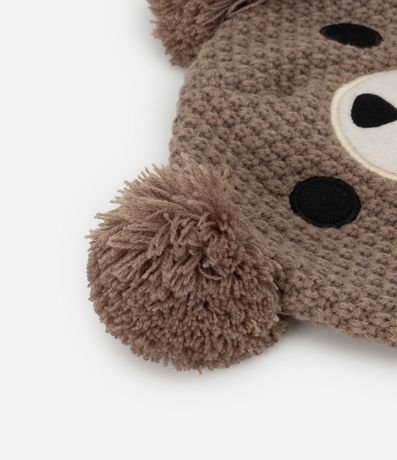 Gorro Infantil en Efecto Punto con Carita de Oso – Talle 0 a 12 Meses 3
