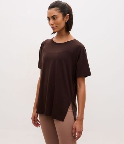 Remera Regular en Microfibra Amplia con Encajes Laterales