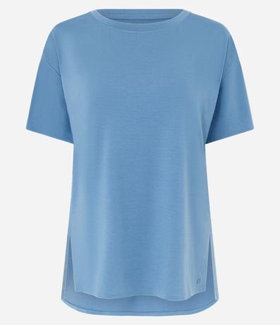 Remera Regular en Microfibra Amplia con Encajes Laterales 1