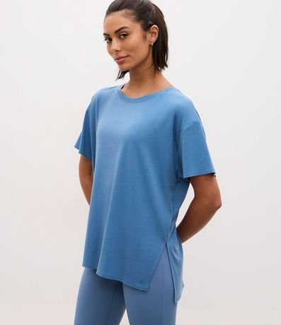 Remera Regular en Microfibra Amplia con Encajes Laterales