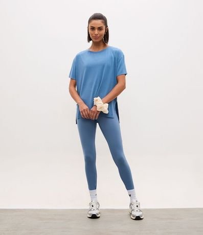 Remera Regular en Microfibra Amplia con Encajes Laterales 2