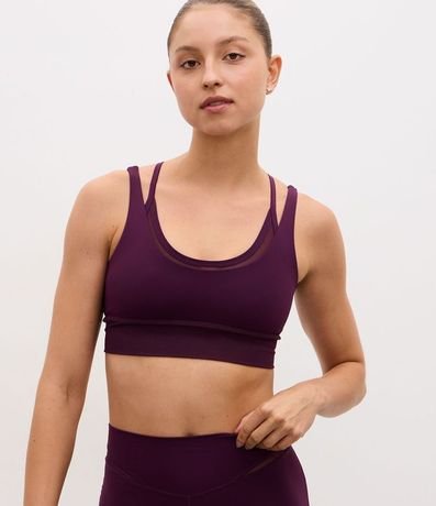 Top Deportivo en Microfibra Liso con Superposición y Copa