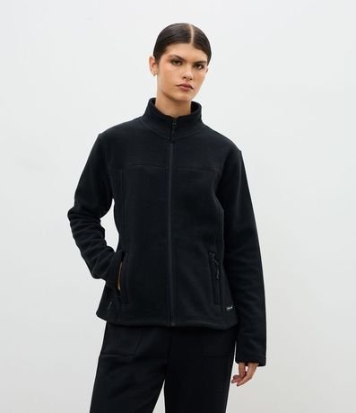 Campera Pesada Deportiva en Fleece con Cuello Alto