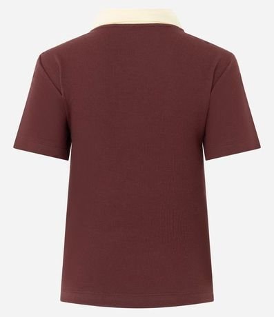 Blusa Acanalada en Rib con Cuello Polo Contrastante 8