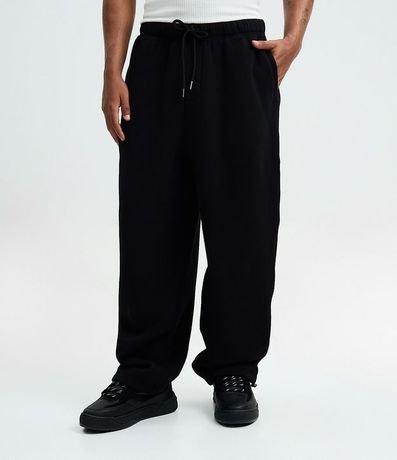 Pantalón Baggy en Algodón con Felpa con Bajo Ajustable 2