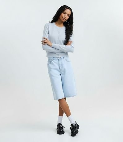 Cardigan en Viscosa en Efecto Punto con Botones