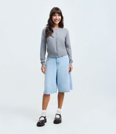 Cardigan en Viscosa en Efecto Punto con Botones 2