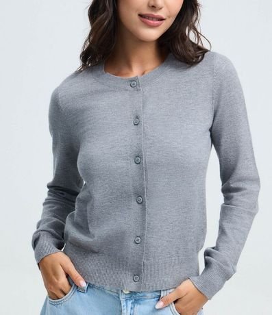 Cardigan en Viscosa en Efecto Punto con Botones 4