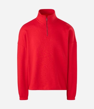 Buzo Ballon en Algodón con Forro Fleece y Cremallera en el Cuello