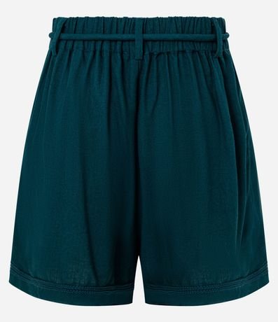 Short Corto en Viscolino con Cinta para Lazo en la Cintura 7