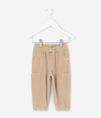 Pantalón Infantil Canelado con Bolsillos Cargo – Talle 0 a 24 Meses 1